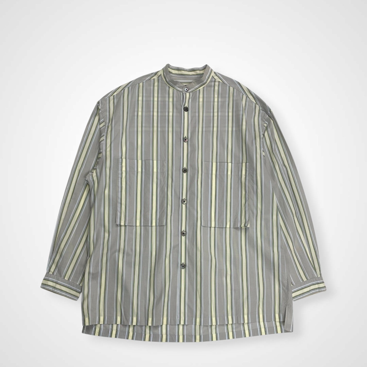 CABaN キャバン / ストライプバンドカラーシャツ 参考定価：30,000程度 SIZE:L