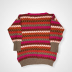 Croche クロシェ / ユーロマルチボーダーニット LAURA PATRIZIA MADE IN ITALY SIZE:L程度