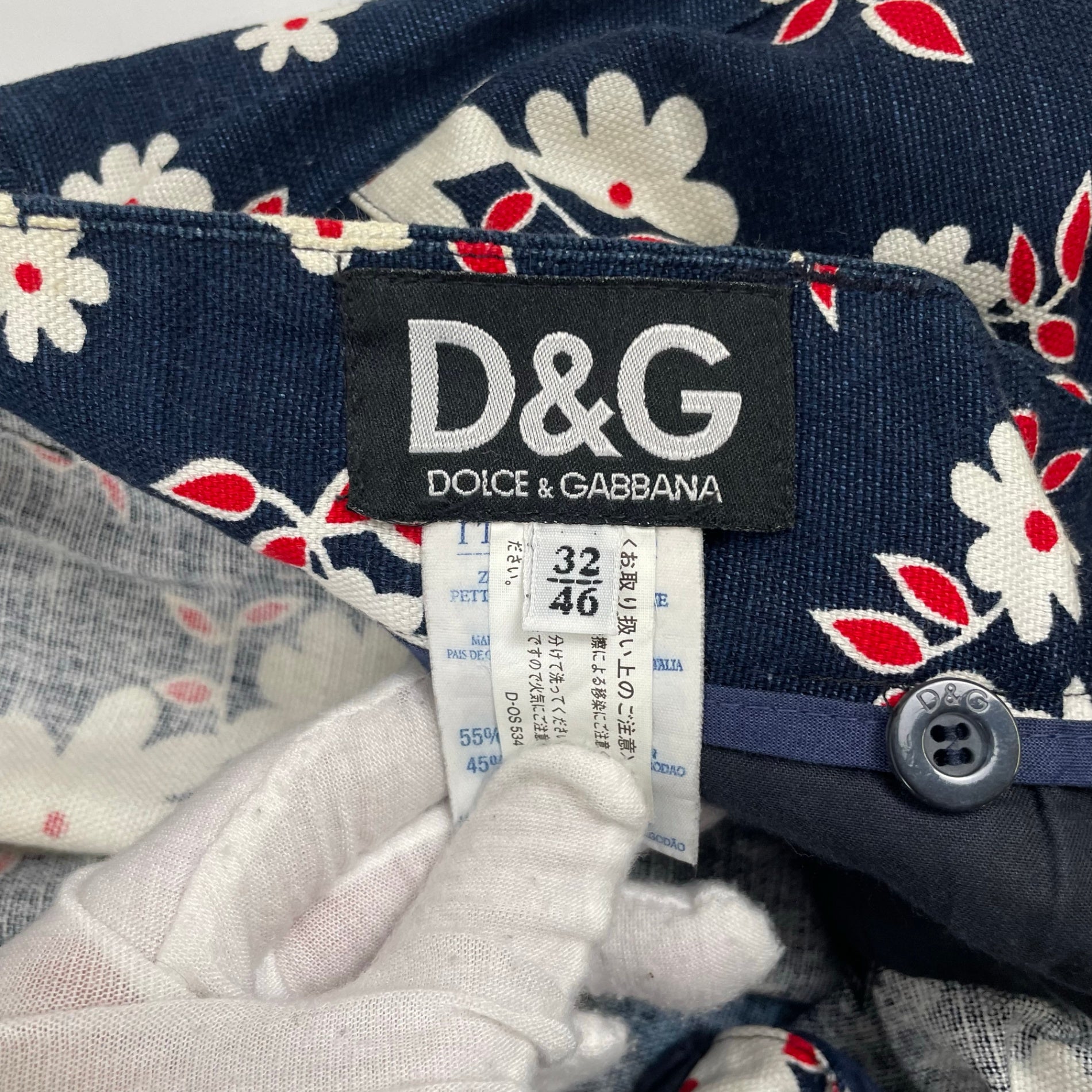 D＆G DOLCE&GABBANA / コットンリネンスラックス イタリア製 SIZE：32