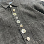 JOURNAL STANDARD × MIKA KASAI / PATCH BUTTON LINEN SH 25AW 参考定価：23,000+tax SIZE:FREE