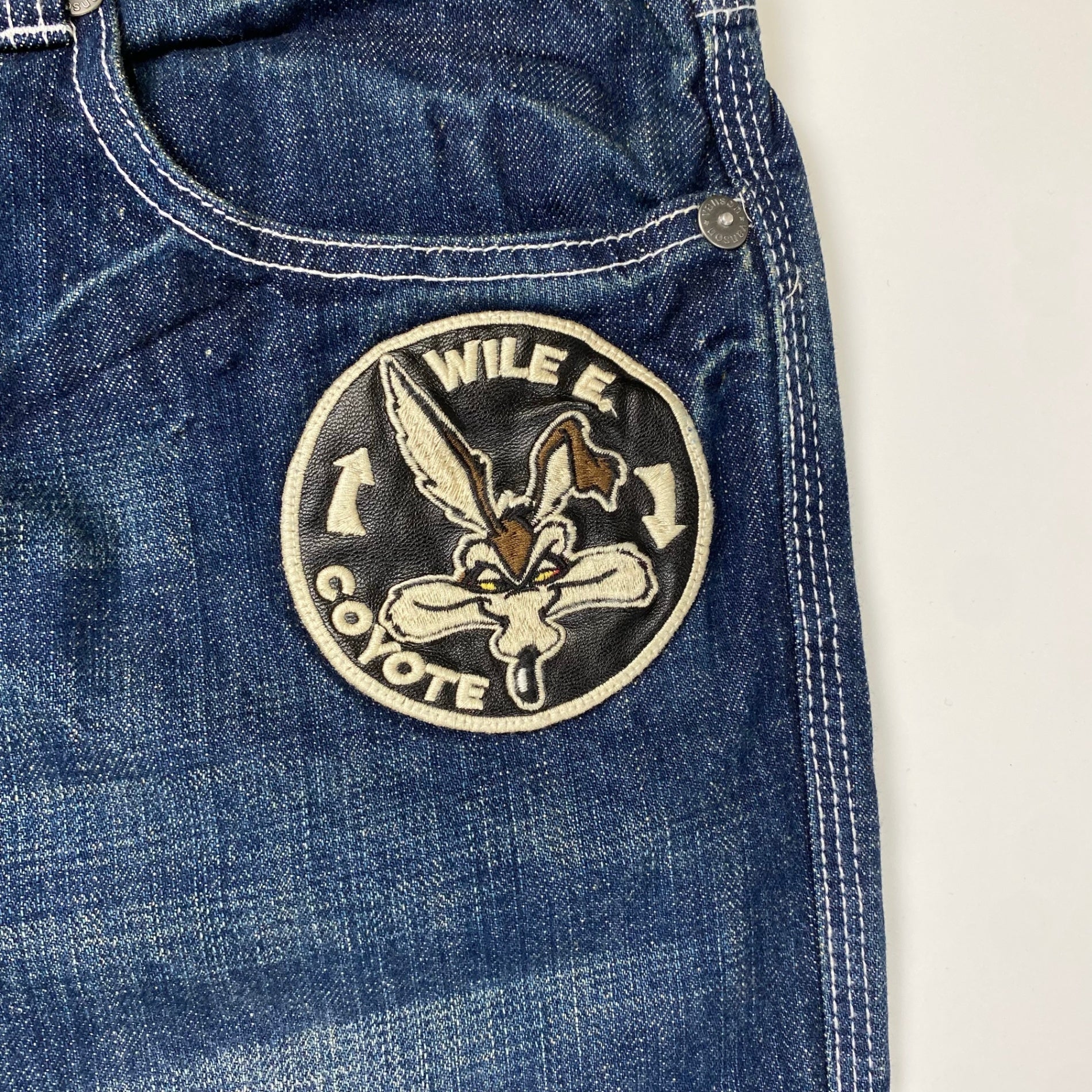 vanson × LOONEY TUNES / デコレーション デニムパンツ 刺繍 ワッペン SIZE:32
