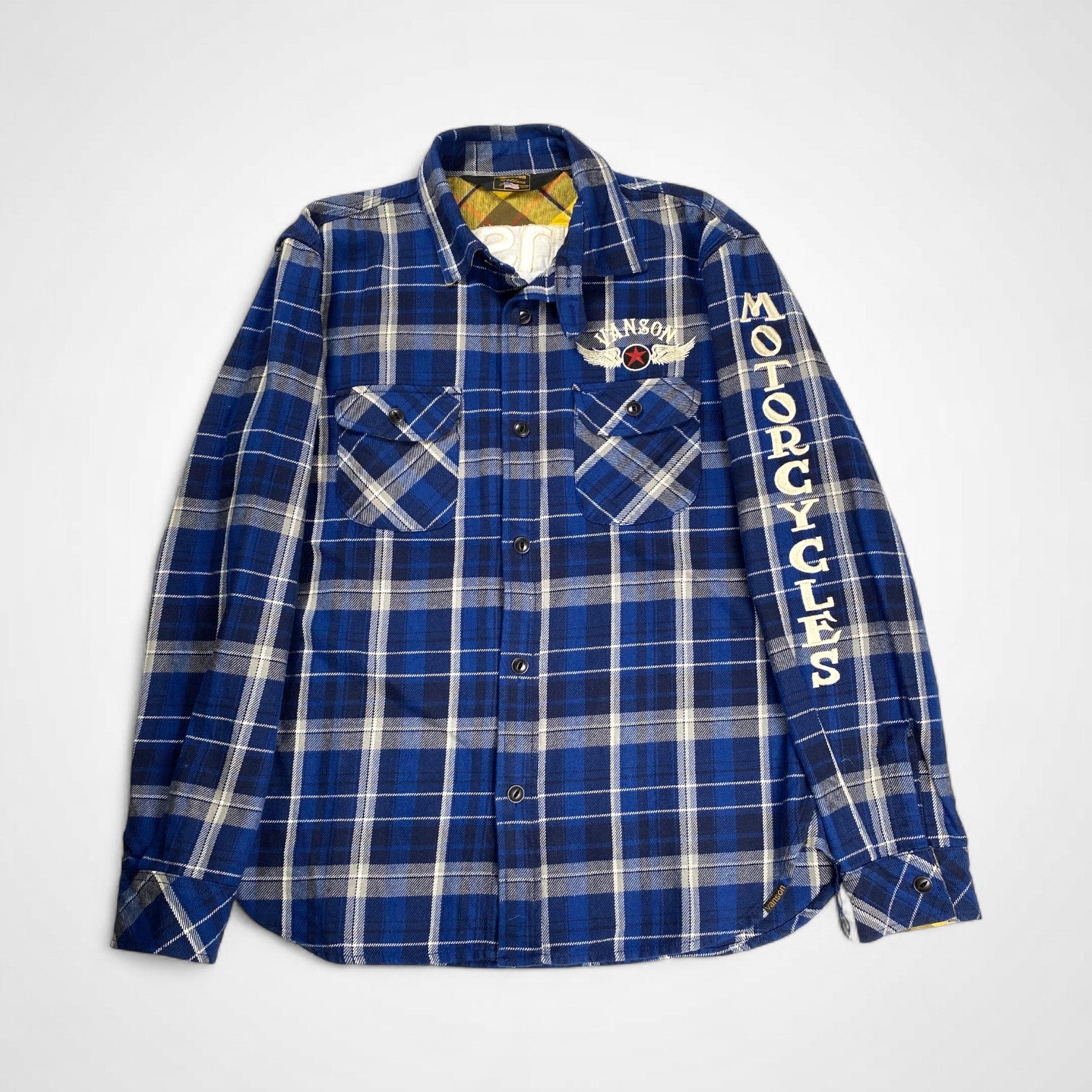 vanson バンソン / ネルシャツ モーターサイクル コットン100％ 参考定価：13,800+tax SIZE:L