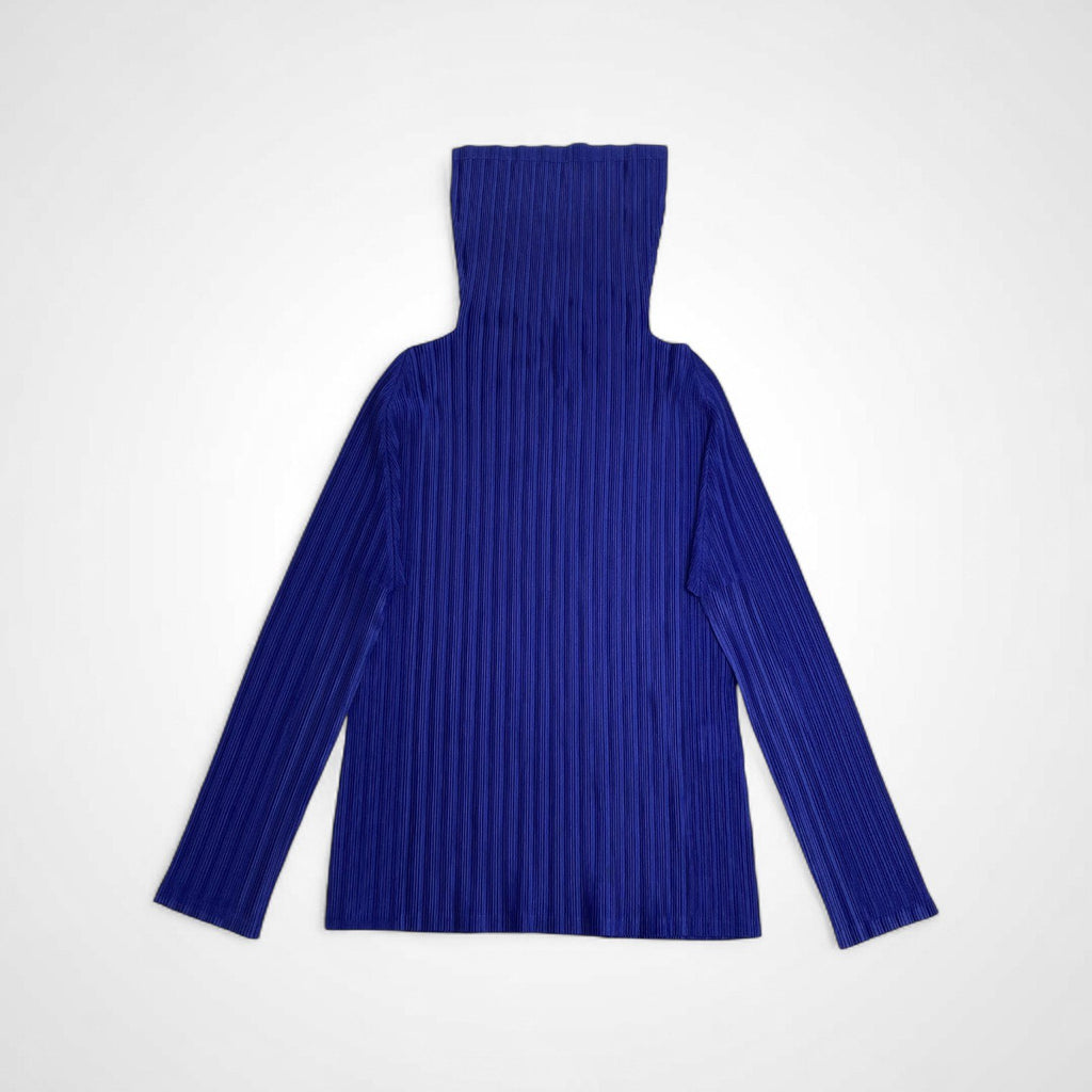 PLEATS PLEASE ISSEY MIYAKE プリーツプリーズ イッセイミヤケ / プリーツ タートルネックカットソー ブルー SIZE:3