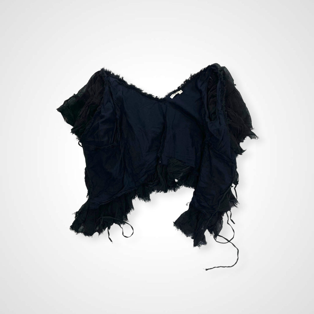 MES DEMOISELLE LES PARIS メドモアゼル / ガーゼフロントリボンブラウス 参考定価：30,000程度 SIZE:36