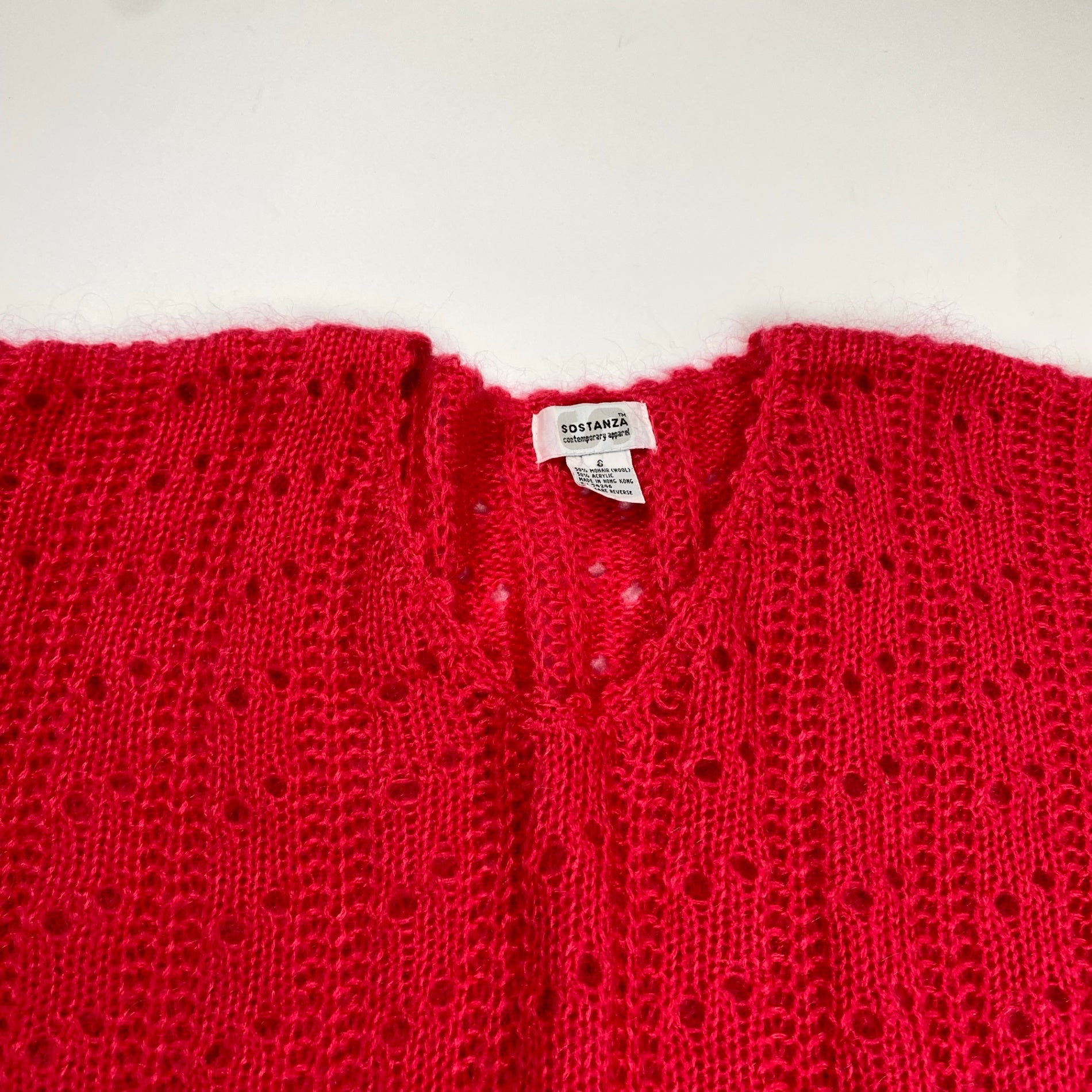 USA VINTAGE ヴィンテージ / 90s モヘヤMIXニット ピンク 香港製 SIZE：S