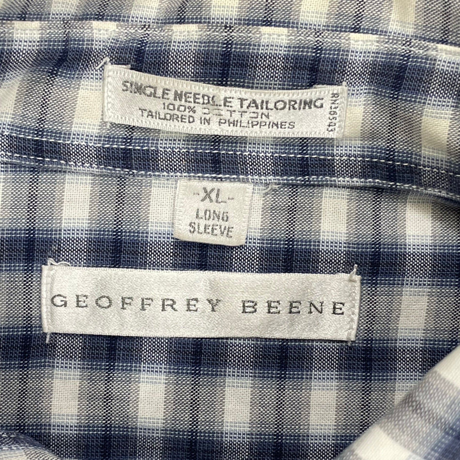 VINTAGE ヴィンテージ / GEOFFREY BEENE オンブレ風 BDチェックシャツ SIZE:XL