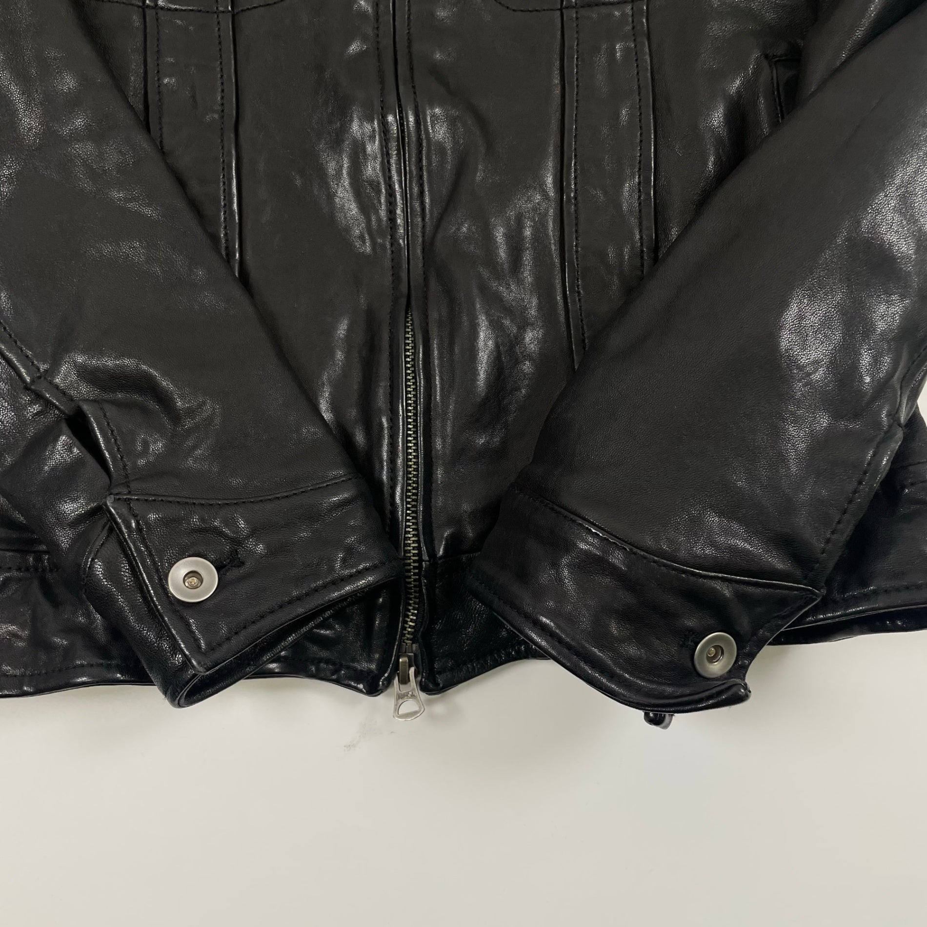 VINTAGE ヴィンテージ / アーカイブ シワ加工 レザージップアップジャケット Y2K SIZE:M