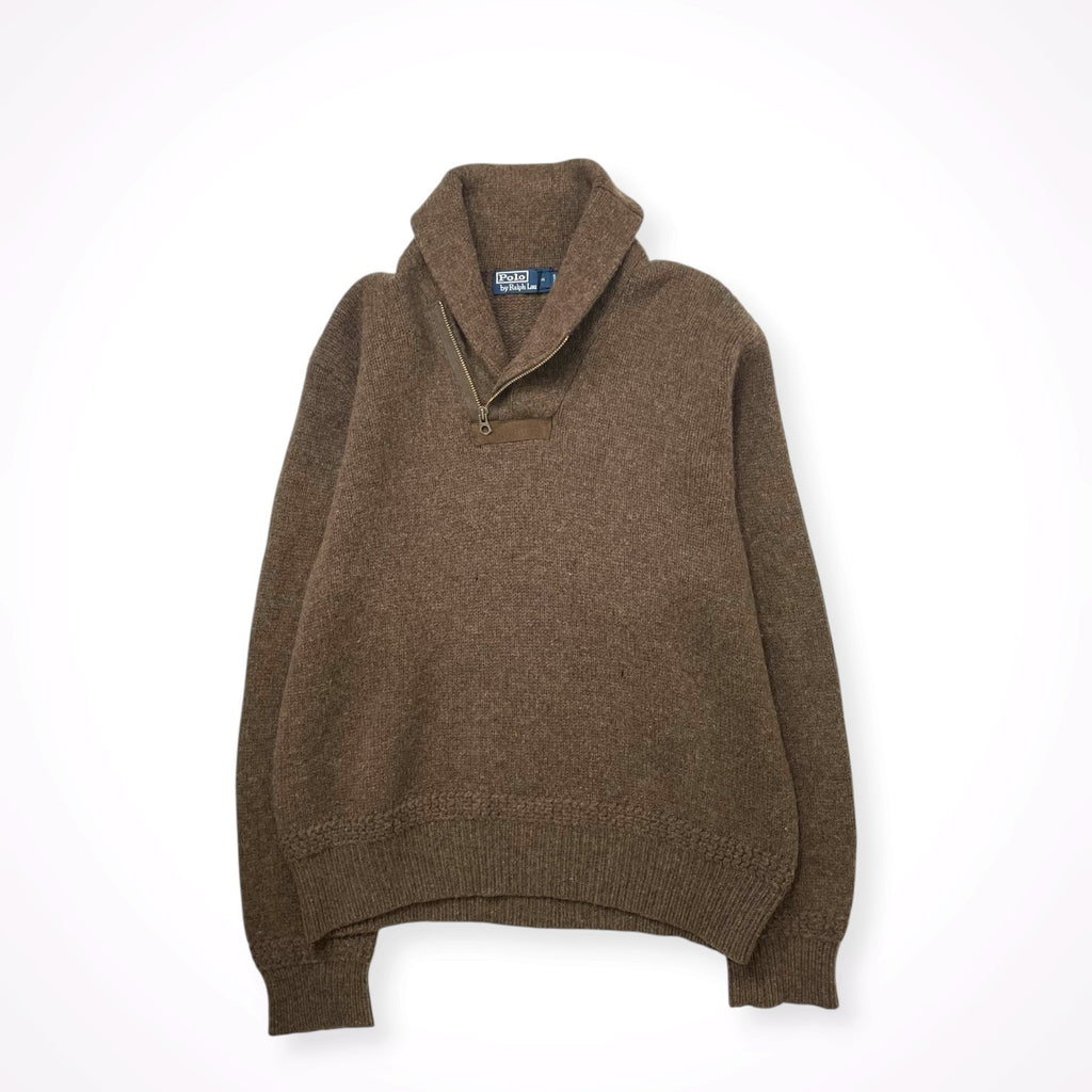 Polo by Ralph lauren / ユーロラルフ ラムウールショールカラーニット SIZE:XXL