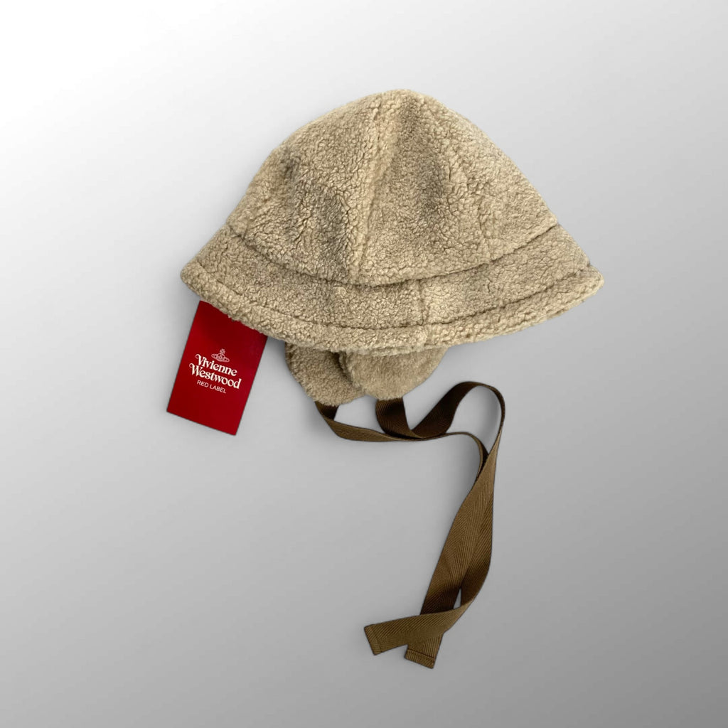 【未使用品】 Vivienne Westwood RED LABEL ヴィヴィアン ウエストウッド / オーブ刺繍 リサイクルポリエステルボアハット 参考定価：18,000+tax 頭囲：約57cm