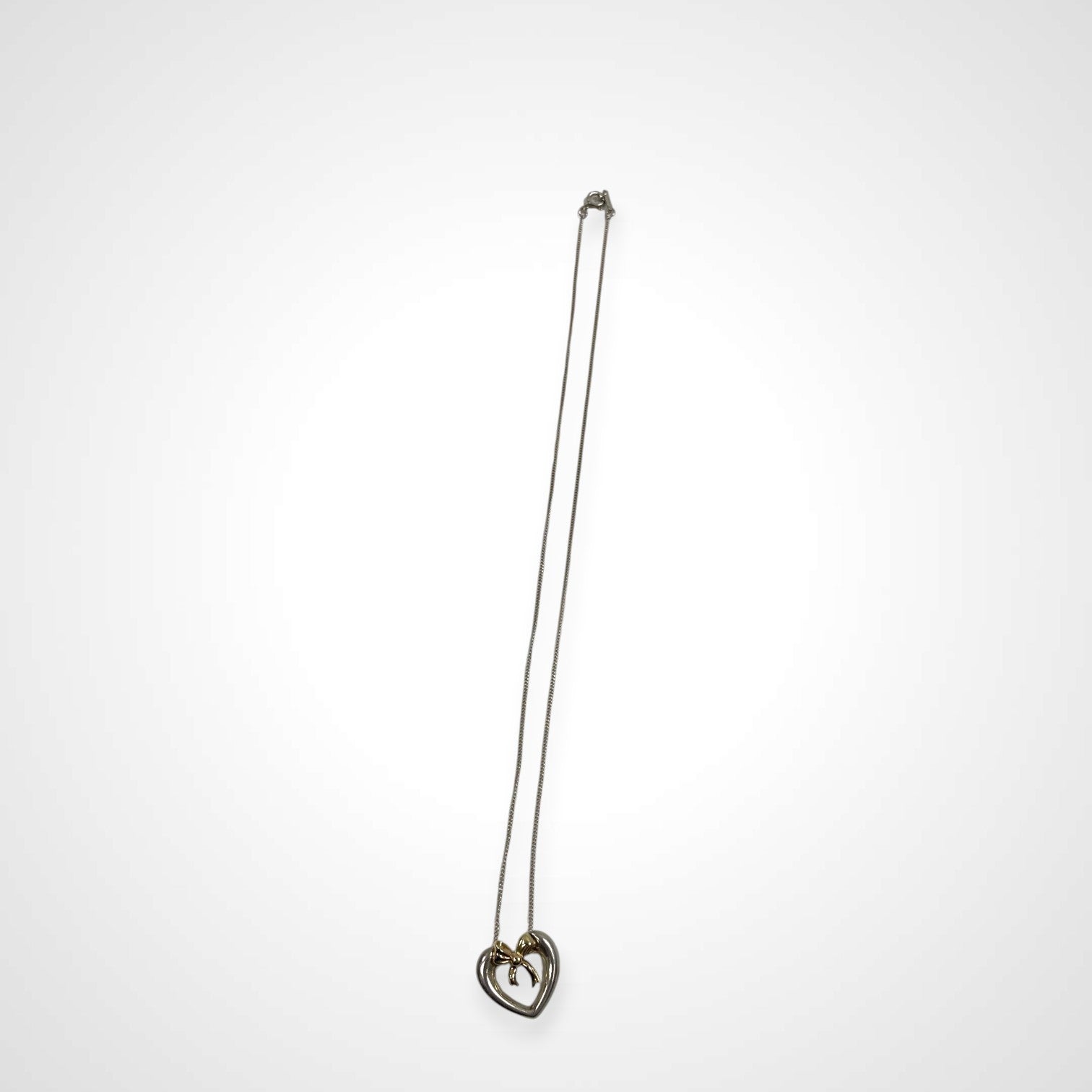 TIFFANY&CO. ティファニー / ヴィンテージコンビリボンハートネックレス SV925 AU750  91年製