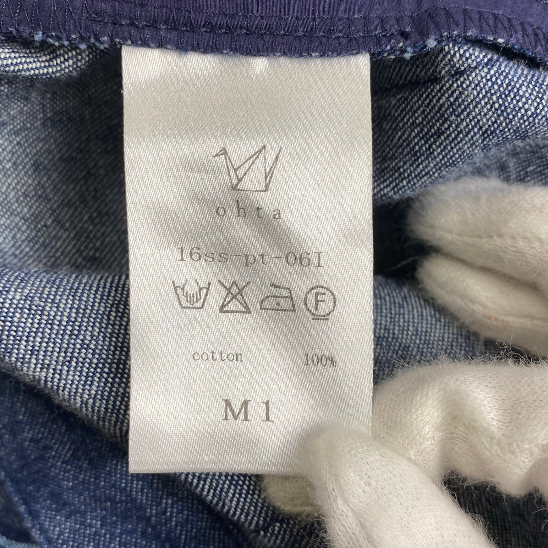 ohta オオタ / 7分丈 クロップド デニムパンツ サイドライン SIZE:M1