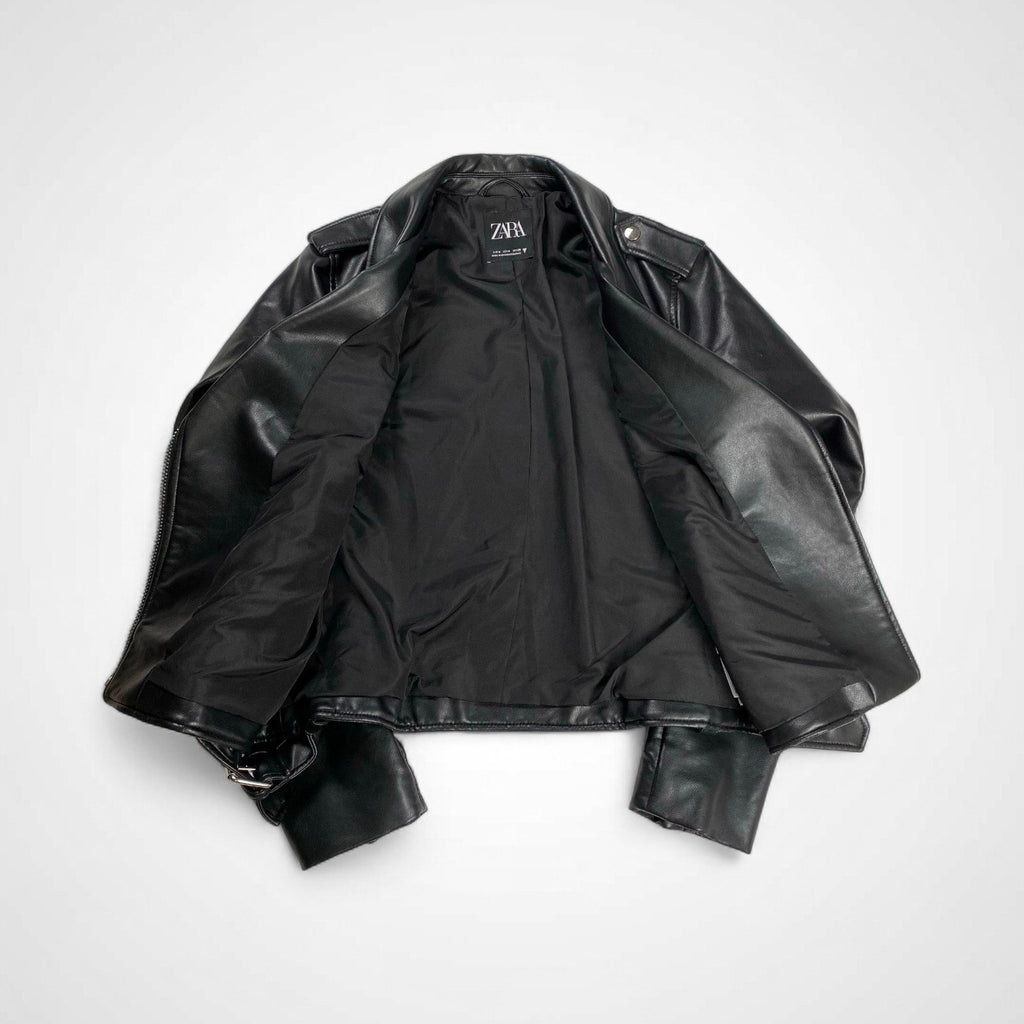ZARA ザラ / エコレザー ライダースジャケット ブラック SIZE:M