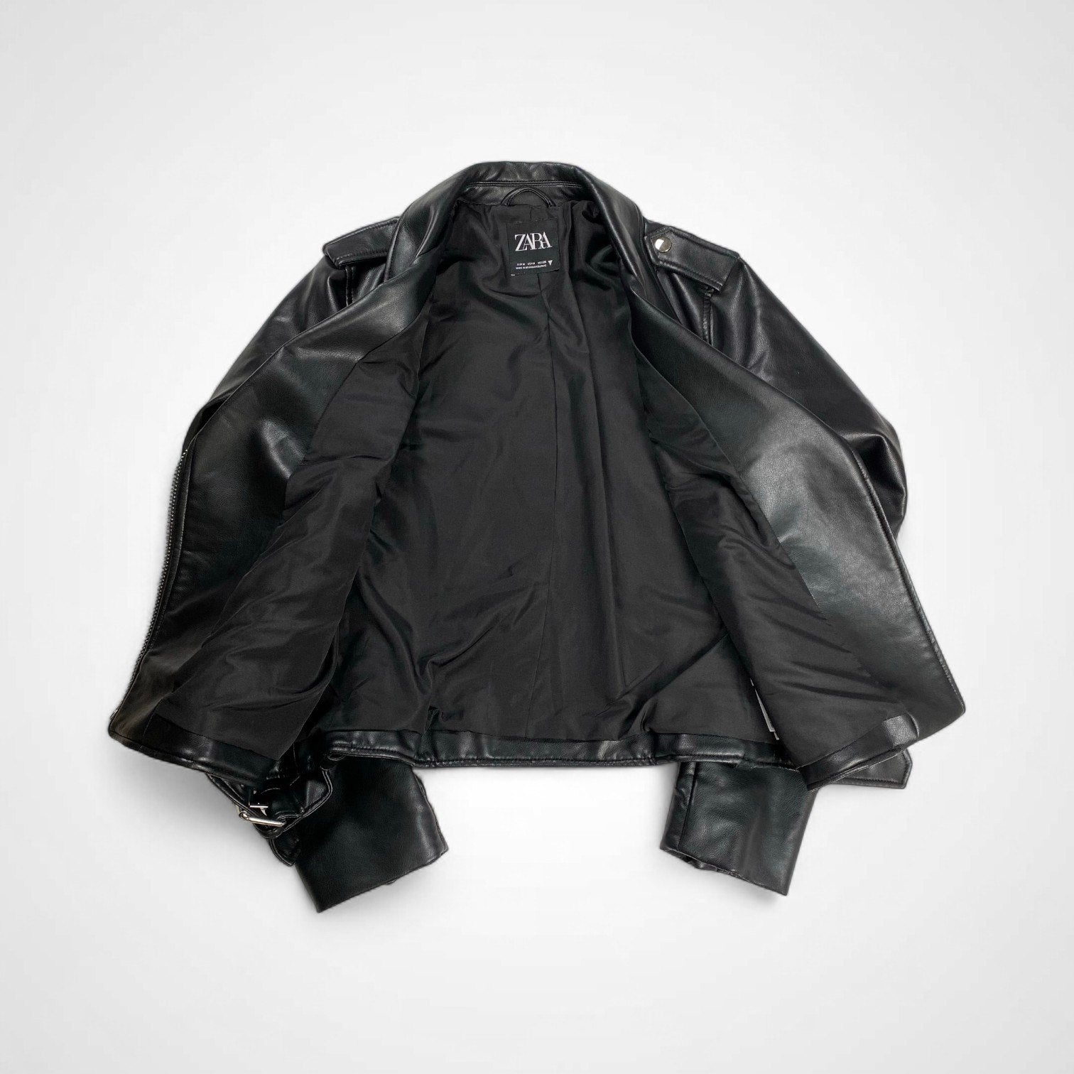 ZARA ザラ / エコレザー ライダースジャケット ブラック SIZE:M