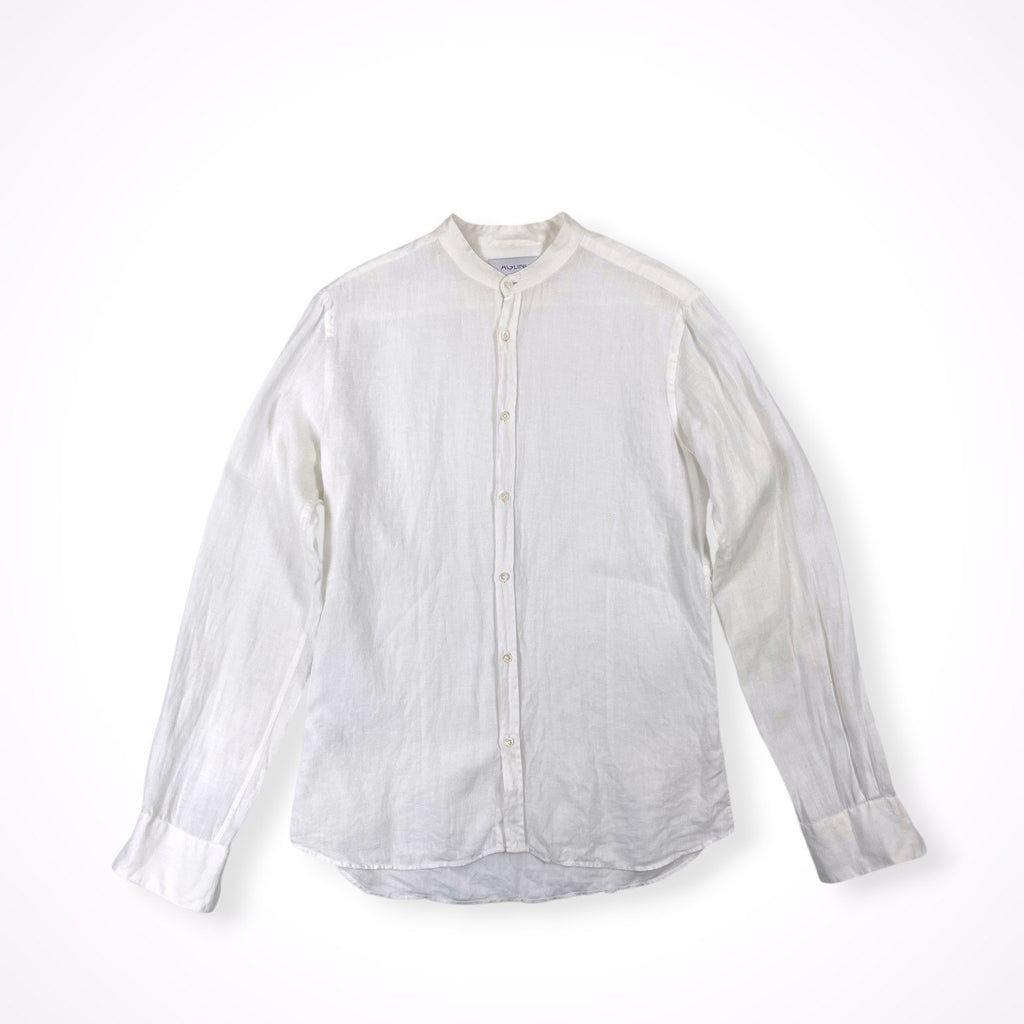 AGLINI / リネンシバンドカラーシャツ 参考定価：30,000程度 SIZE:40