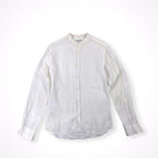 AGLINI / リネンシバンドカラーシャツ 参考定価：30,000程度 SIZE:40