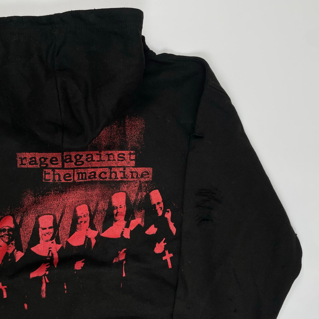 RAGE AGAINST THE MACHINE レイジアゲインストザマシーン / ダメージ加工 オフィシャルパーカー ブラック SIZE：L