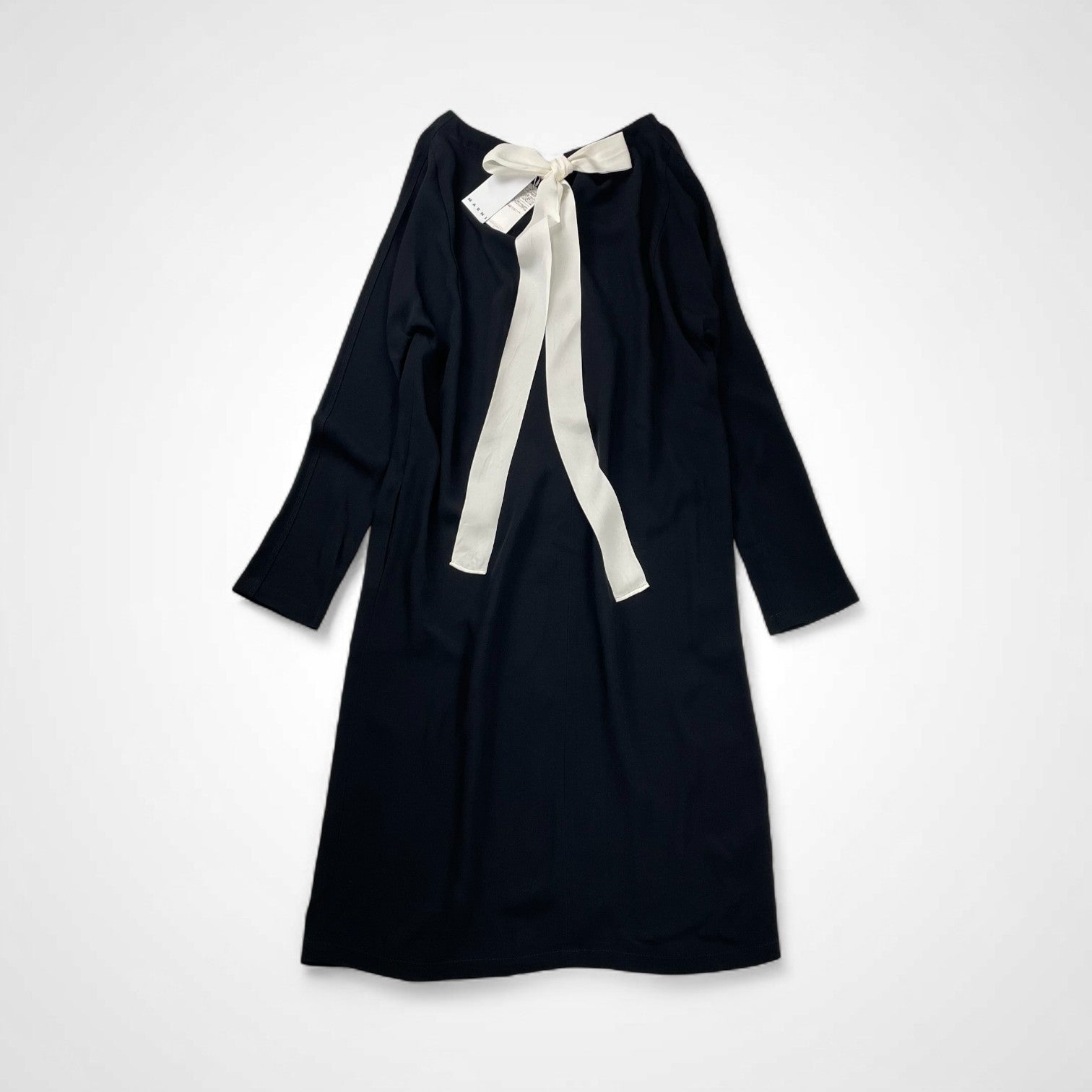 MARNI マルニ / バックリボン フロントギャザーワンピース 未使用品 参考定価：148,000+tax SIZE：42(L程度)