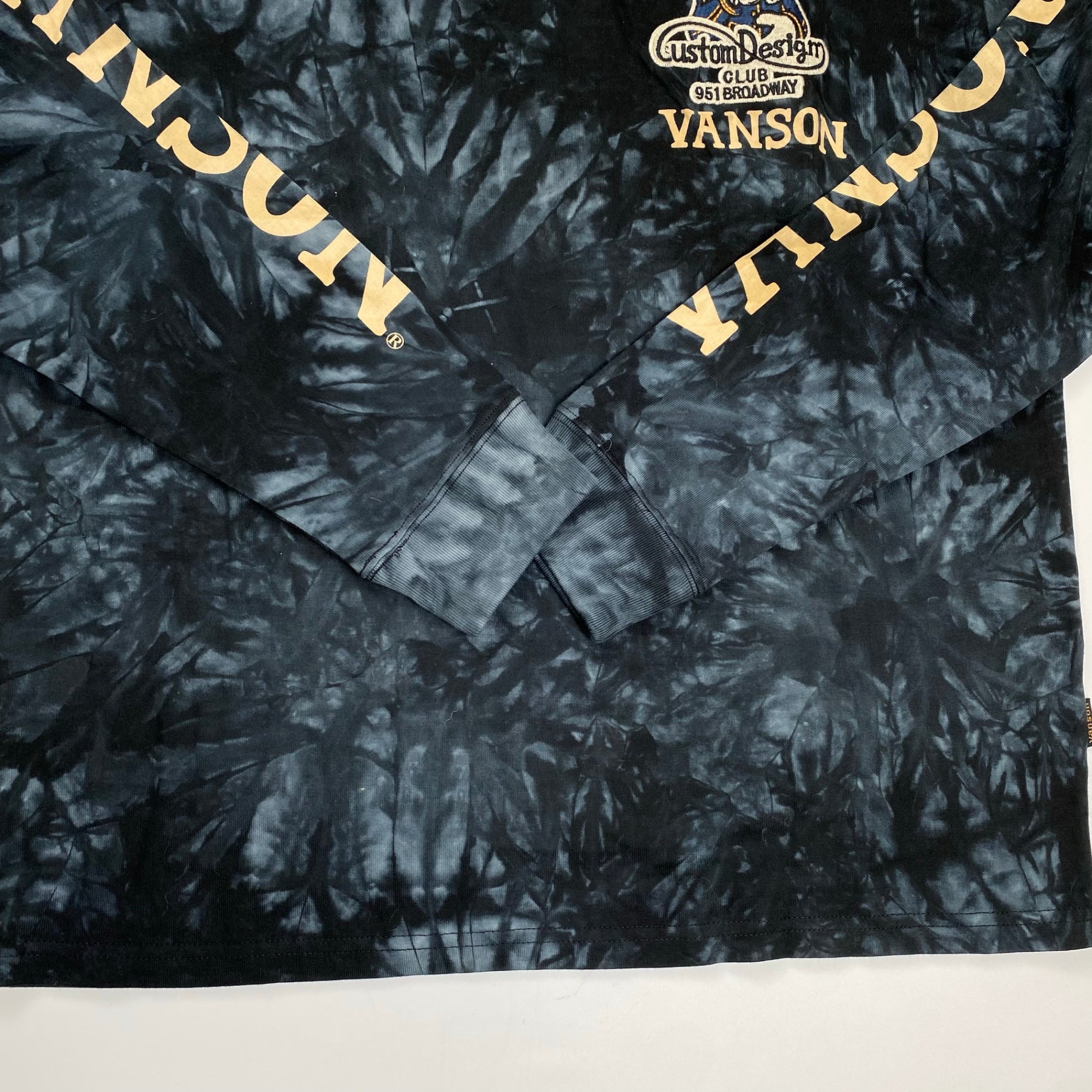 vanson × TOM&JERRY バンソン トムとジェリー / 長袖Tシャツ ワッペン デコレーション タイダイ 未使用 SIZE:XL