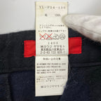Y's ワイズ / ウール縮絨 チェック柄 2タッククロップドパンツ ネイビー×ブラック SIZE:1