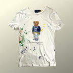 POLO RALPH LAUREN ポロ ラルフローレン / ポロベア ペンキ加工  Tシャツ 筆記体ロゴ レアデザイン SIZE:S