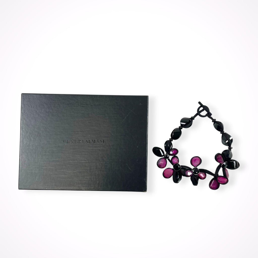 GIORGIO ARMANI / ストーンフラワーネックレス 箱付 参考定価：150,000程度