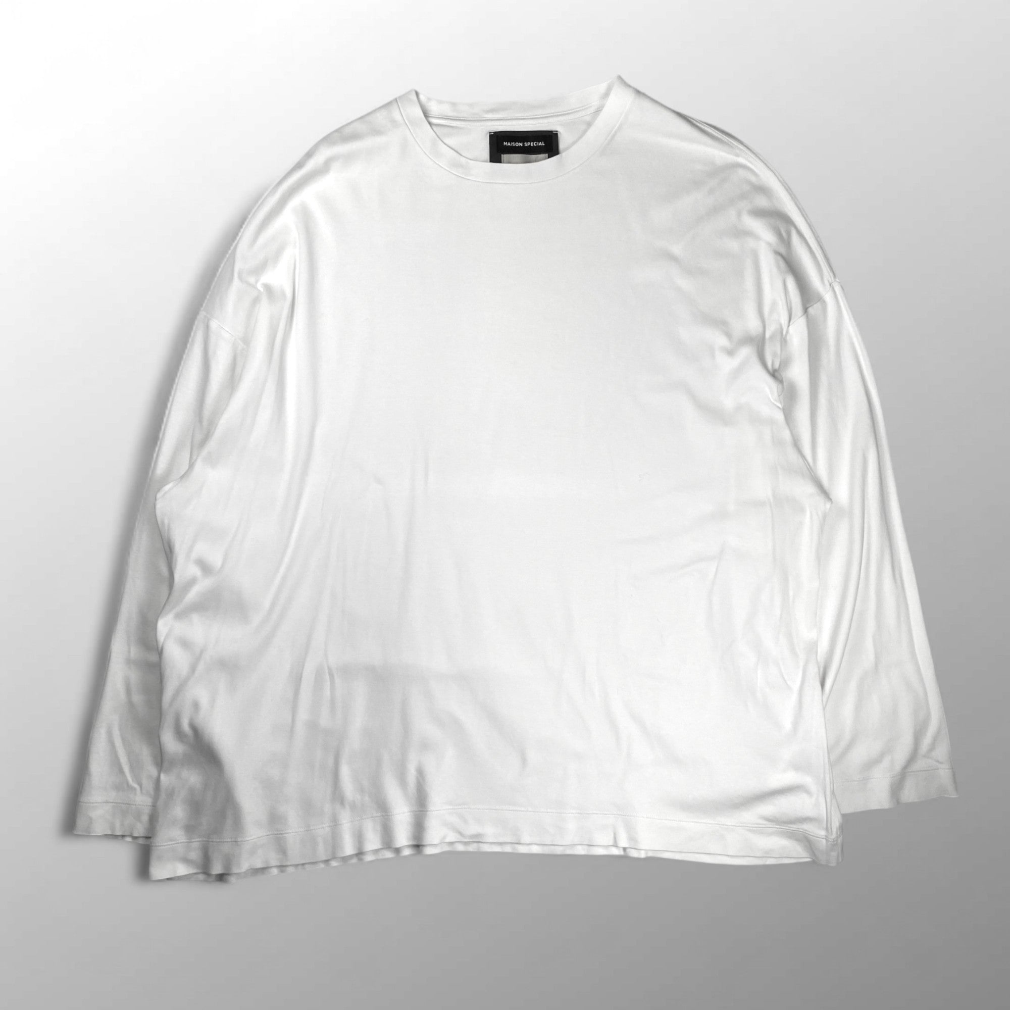MAISON SPECIAL メゾンスペシャル / LOTUSウルトラファインスムースプライムオーバーロングカットソー ホワイト SIZE：46(L程度)