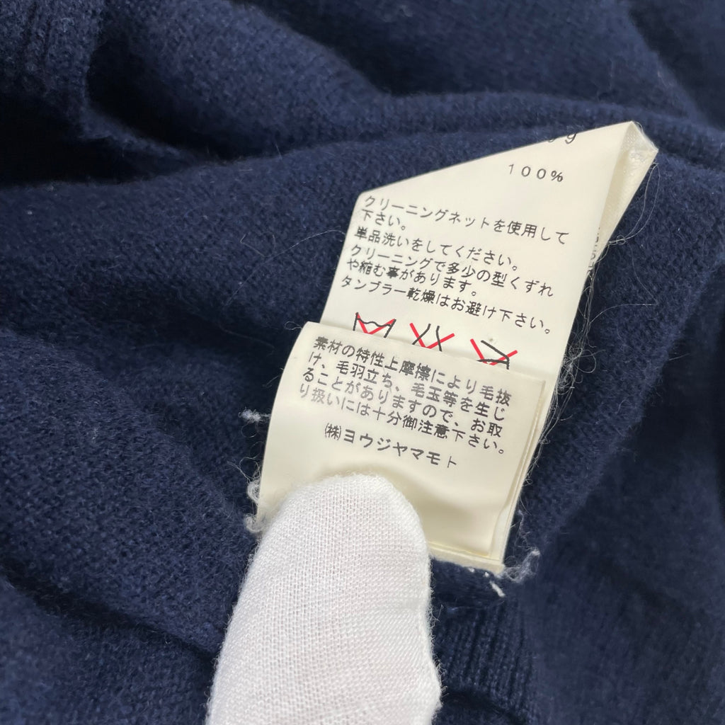 yohji yamamoto POUR HOMME / 12AW 刺繍ロゴ カシミヤニットベスト SIZE:3