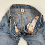 TRUE RELIGION / USA製 JOEY BIG T ダメージ加工フレアデニムパンツ SIZE:28