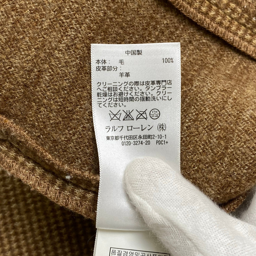 RALPH LAUREN ラルフローレン / ツイードワンピース レザー切替 ウール100％ 参考定価：48,000+tax SIZE：XS