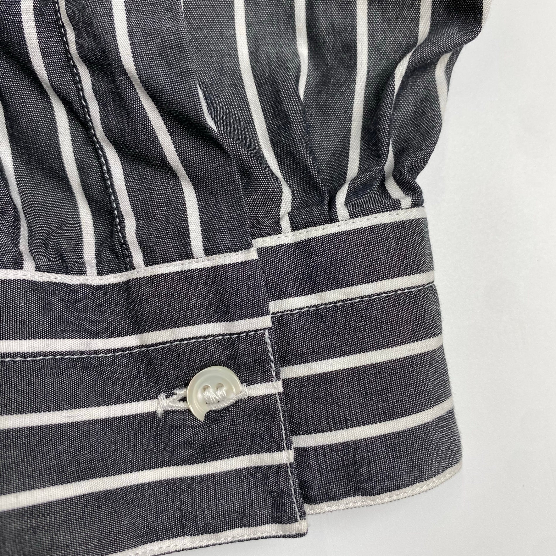 V2 BY VERSACE ベルサーチ ベルサーチェ ヴィンテージ / ストライプ シャツ ボタンダウン ビッグシルエット SIZE：M（XL程度）