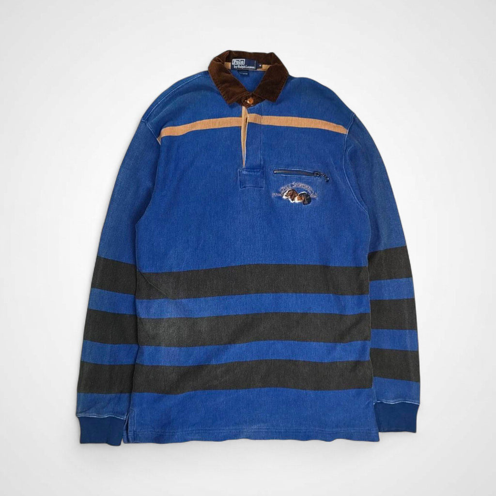 Polo by Rlaph Lauren ポロ バイ ラルフローレン / 90s ドッグ刺繍 POLO SPORTSMAN ラガーシャツ SIZE：M
