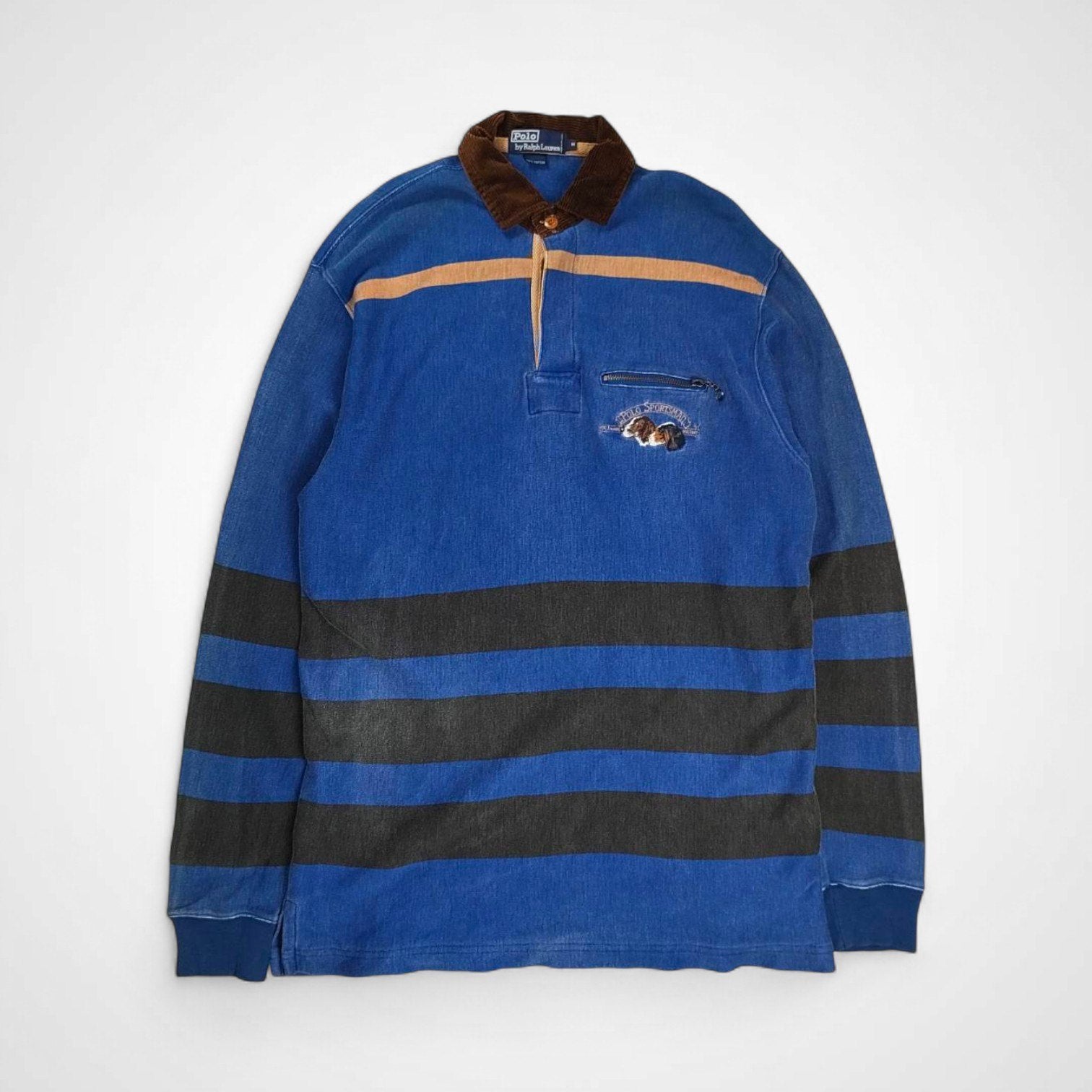 Polo by Rlaph Lauren ポロ バイ ラルフローレン / 90s ドッグ刺繍 POLO SPORTSMAN ラガーシャツ SIZE：M