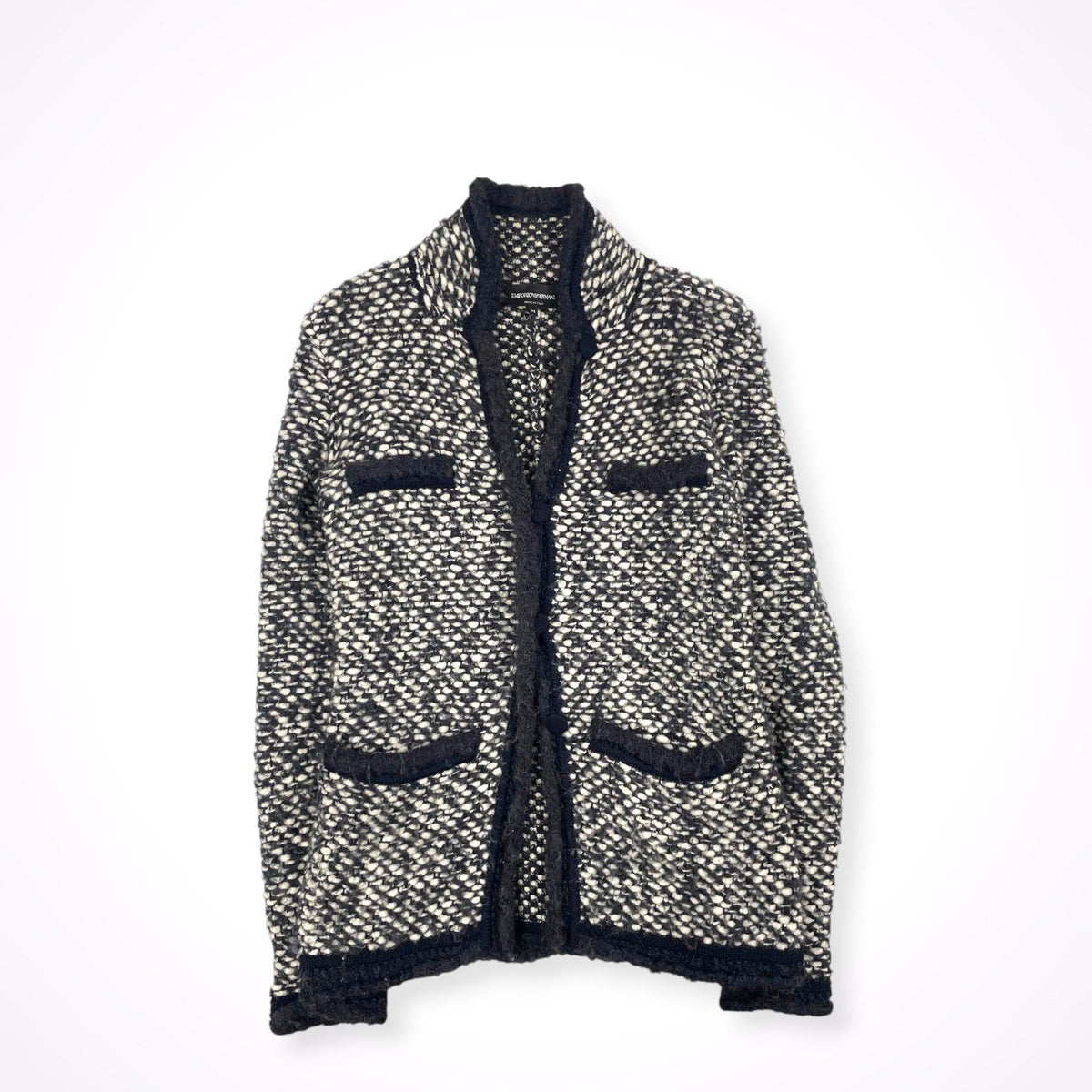 EMPORIO ARMANI / パイピングツイードニットジャケット 参考定価：100,000程度 SIZE:42