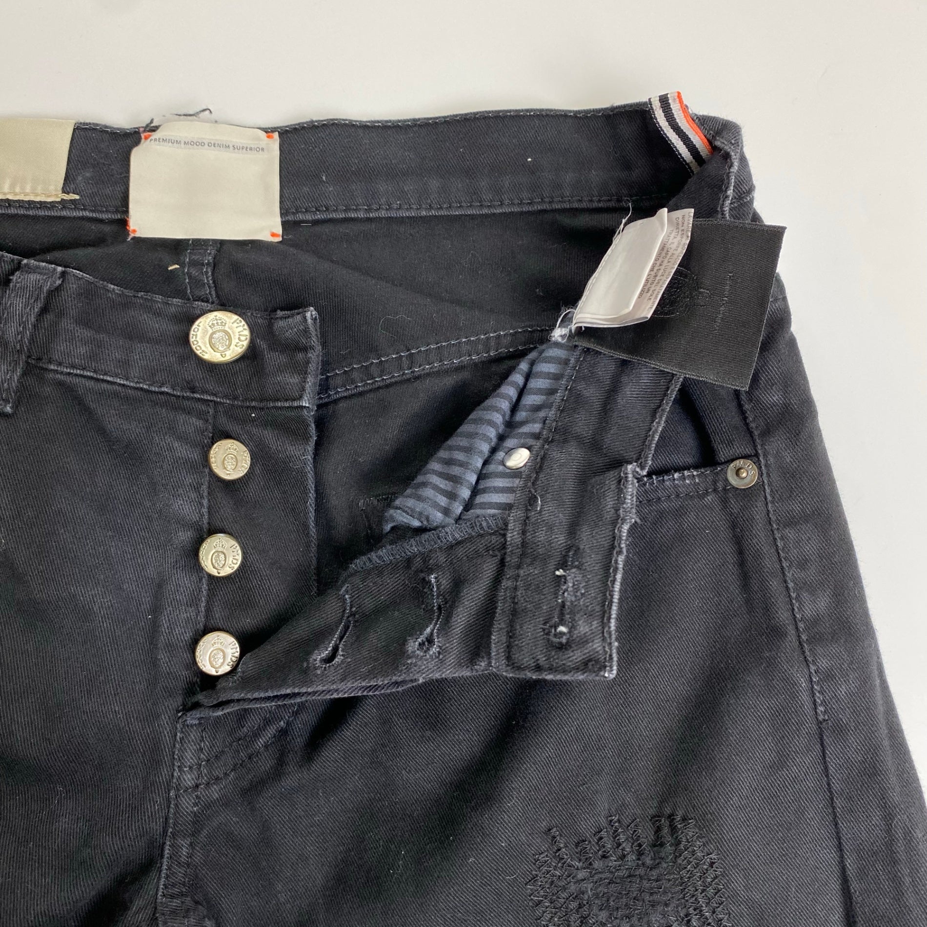 P.M.D.S. PREMIUM MOOD DENIM SUPERIOR / ダメージ リペア加工 デニムパンツ 参考定価：40,000程度 SIZE:W28