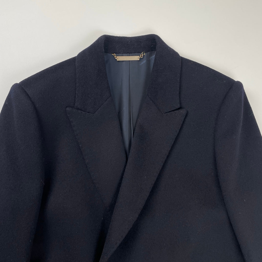 beautiful people × Loro Piana ビューティフル ピープル ロロピアーナ / カシミヤMIXチェスターコート ダークネイビー 参考定価：105,000+tax SIZE:130(XS-S)