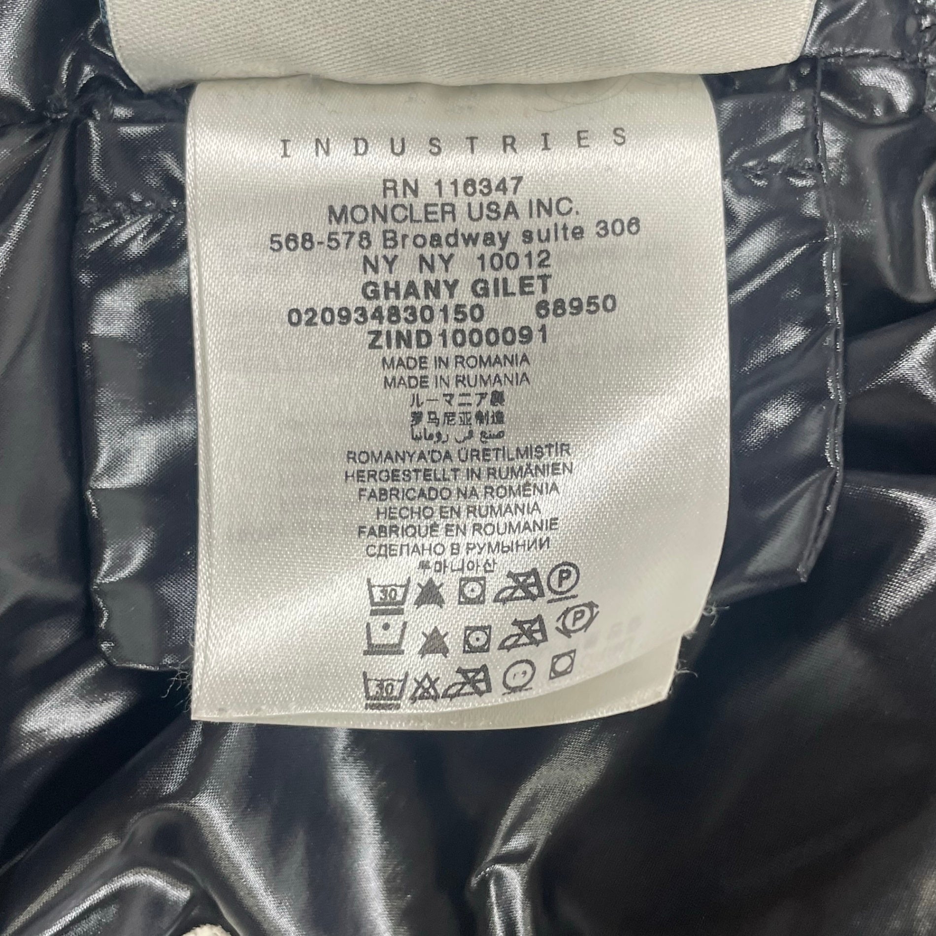 MONCLER モンクレール / GHANYダウンベスト 参考定価：145,000+tax SIZE:1