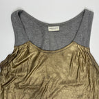 DRIES VAN NOTEN ドリスヴァンノッテン / 2トーンタンクトップ グレー×ゴールド 参考定価：30,000程度 SIZE:XS