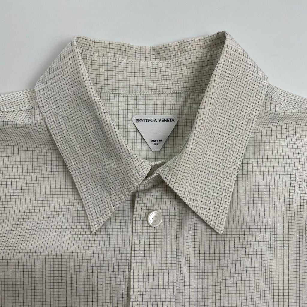 BOTTEGA VENETA ボッテガ ヴェネタ / Checked Cotton And Linen Shirt 参考定価：130,000程度 SIZE：46
