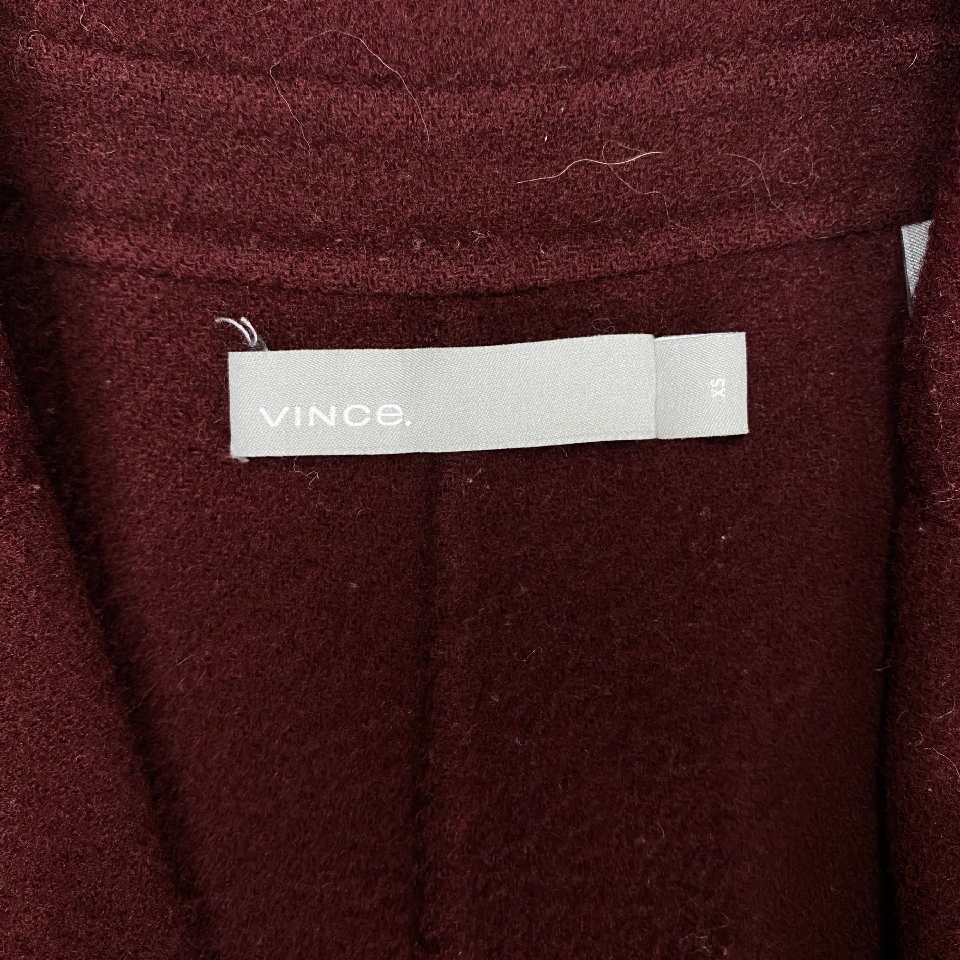 vince. ヴィンス / 1B ライトメルトンコート ワインレッド  参考定価：120,000程度 SIZE:XS