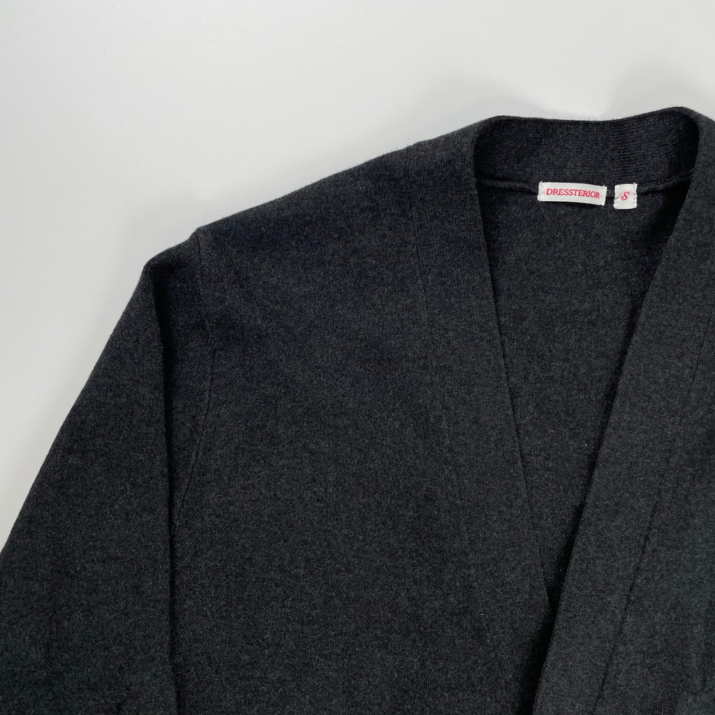 DRESSTERIOR ドレステリア / コットンカシミヤ スムースカーディガン グレー Safari12月号掲載 参考定価：17,000+tax SIZE:S