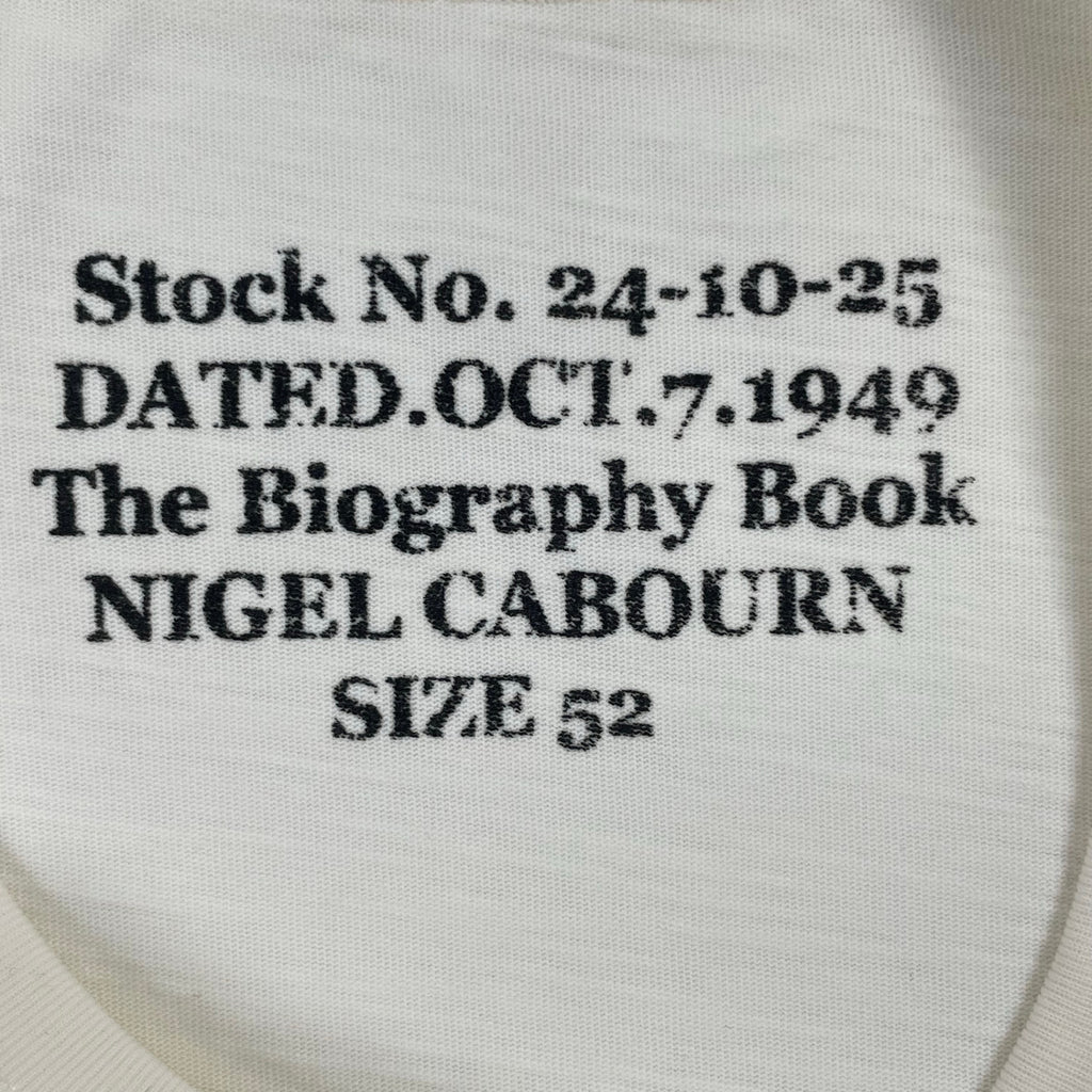 Nigel Cabourn / Biography Book T-Shirt 限定品 SIZE：52