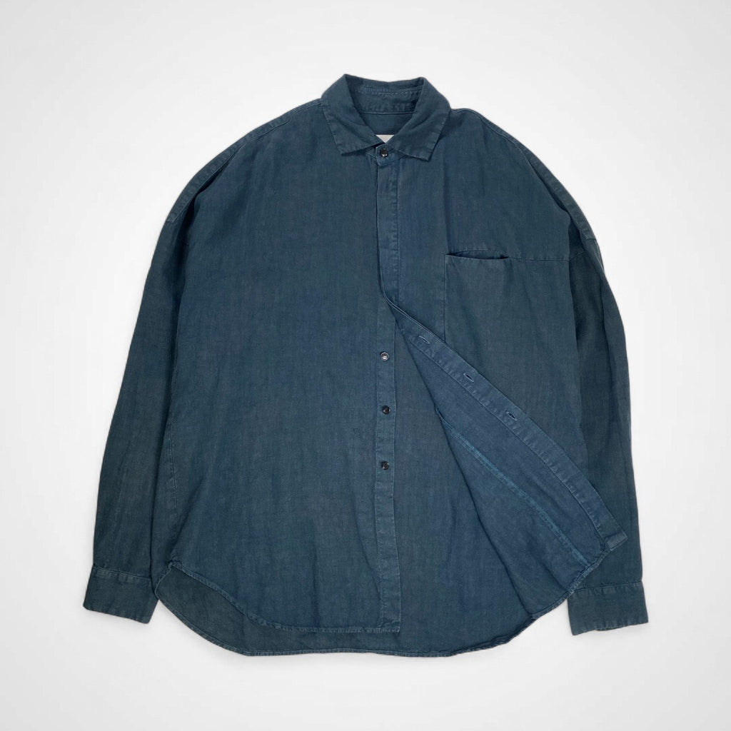 nonnotte × bridge ノノット ブリッジ / 別注 リネンシャツ 青銅色 25年夏発売  SIZE:FREE