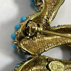 Kenneth  Jay  Lane ケネス・ジェイ・レーン / ターコイズ×ダイヤ スネークブローチ