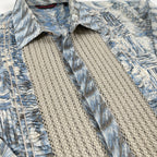 roberto cavalli / パイソン＆フェザー柄切替シャツ 参考定価：100,000程度 SIZE:48