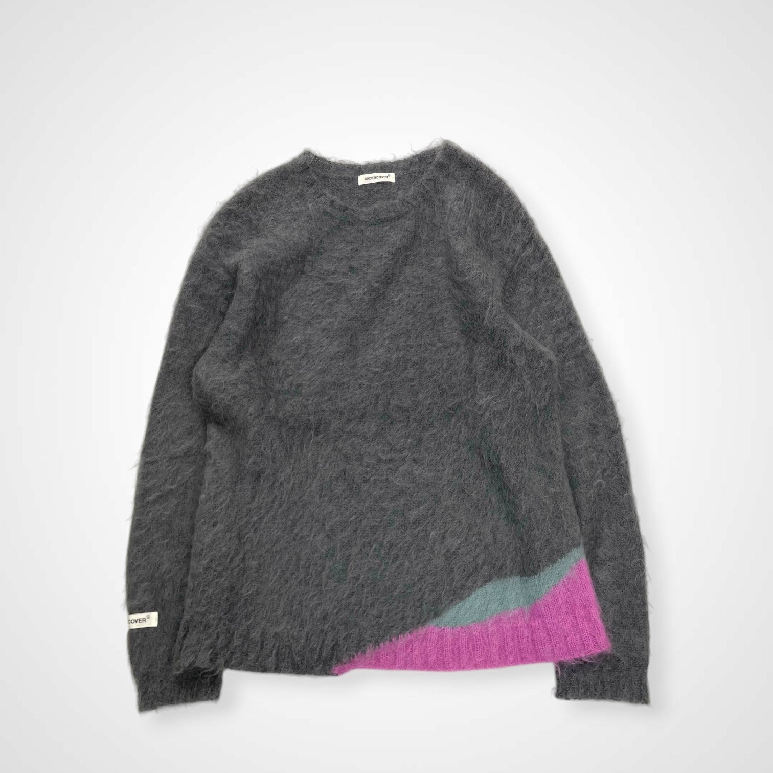 UNDERCOVER アンダーカバー /  裾端配色モヘアニット グレー 24AW SAMPLE SIZE:L程度