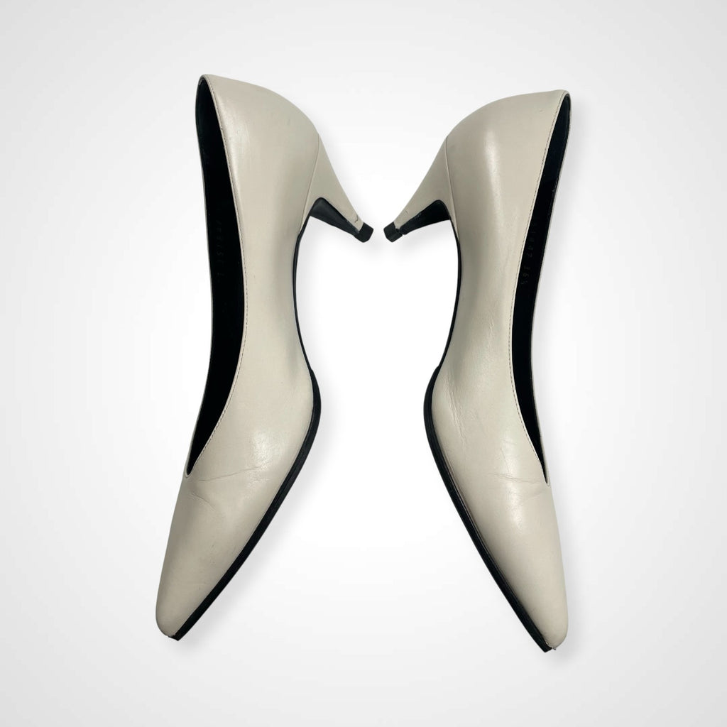 SAINT LAURENT PARIS サンローランパリ / レザーパンプス ホワイト 参考定価：90,000程度 SIZE：36 1/2