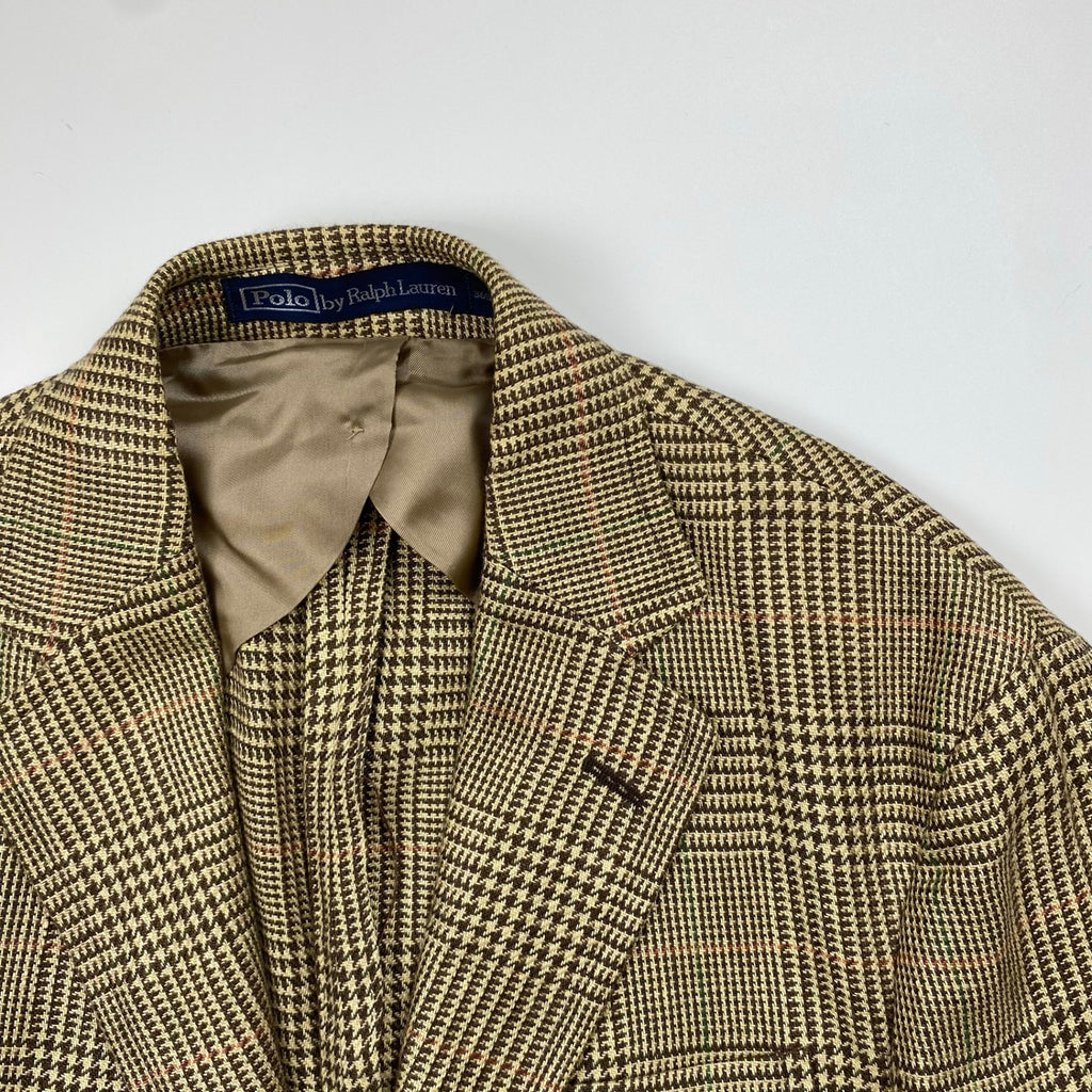 【HARITAGE ICON】 Polo by Ralph Lauren ポロ バイ ラルフローレン / リネン100％ 段返り ツイードジャケット 参考定価：150,000程度 SIZE:36S