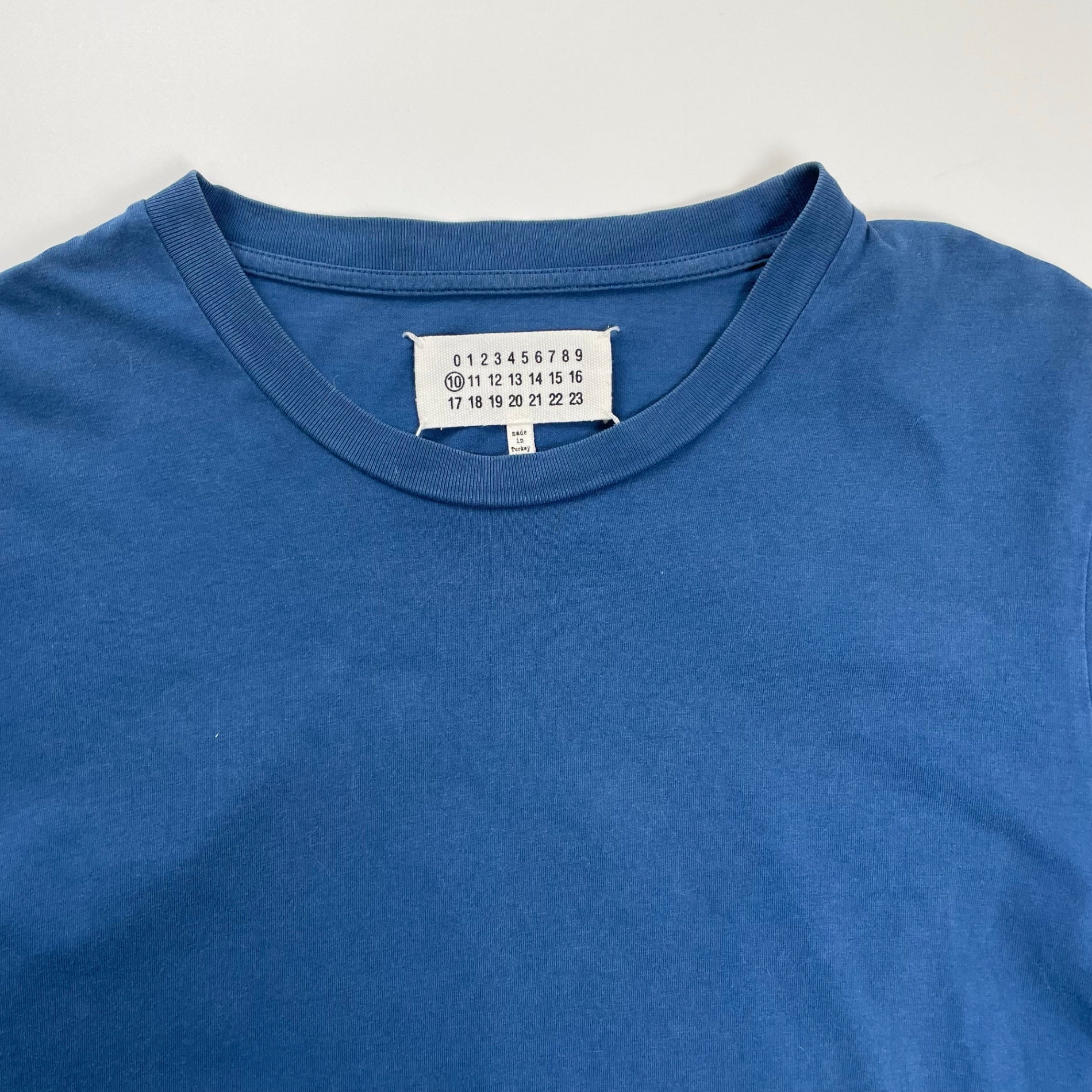 Maison Martin margiela メゾンマルタンマルジェラ / 15SS クルーネックTEE SLIM ブルー 参考定価：22,000程度 SIZE：46