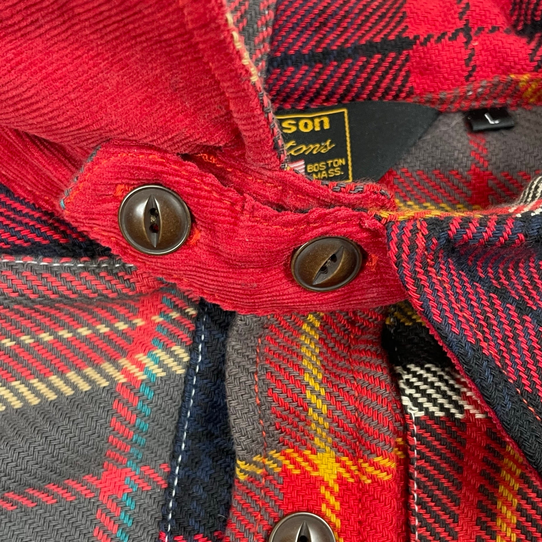 vanson / ヘビーネルチェック パッチワークシャツ 未使用品 参考定価：15,800+tax SIZE:L