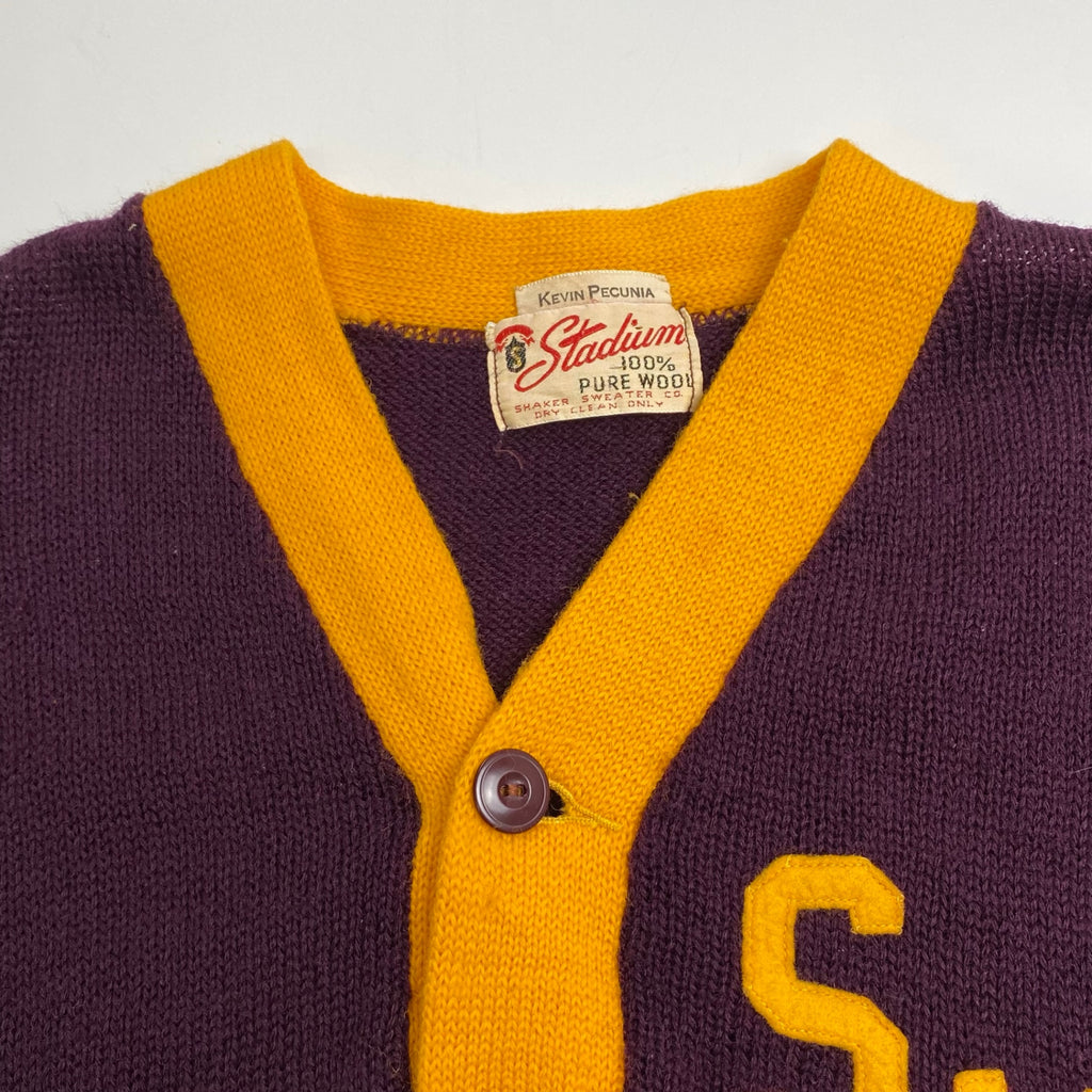 50s Stadium スタジアム / ヴィンテージ レタードカーディガン PURE WOOL SIZE:M程度
